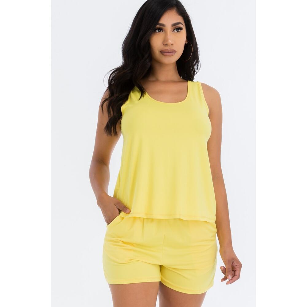 Yellow Lounge short set, Small